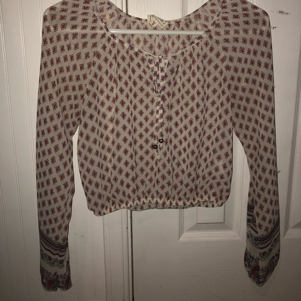 Long sleeve sheer blouse